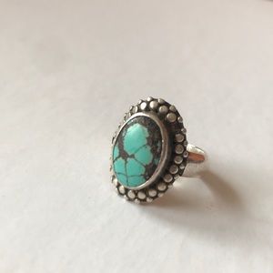 Turquoise and sterling silver ring